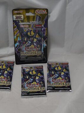 Yu-Gi-Oh Phantom Rage 1st Edition 4 Pack Lot 1 Blister + 3 Loose English